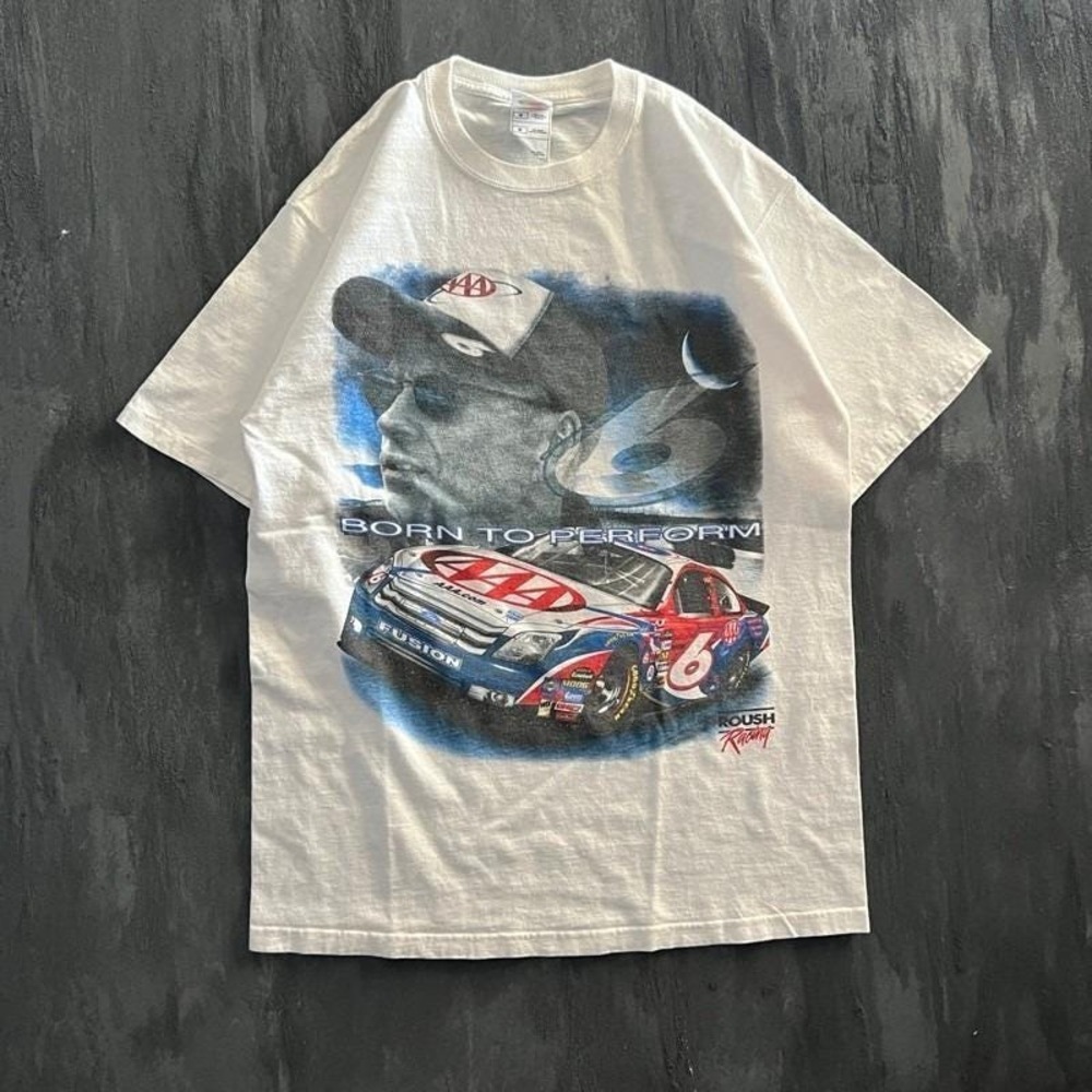 Vintage Mark Martin Nascar Shirt Mens Medium White 2000s Racing Cars